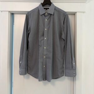Banana Republic Navy Checkered Dress Shirt